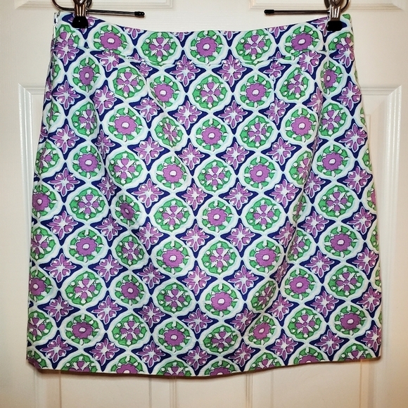 Talbots Straight Mini Skirt 10P Floral Lined Side Zip Tropical - Picture 4 of 8